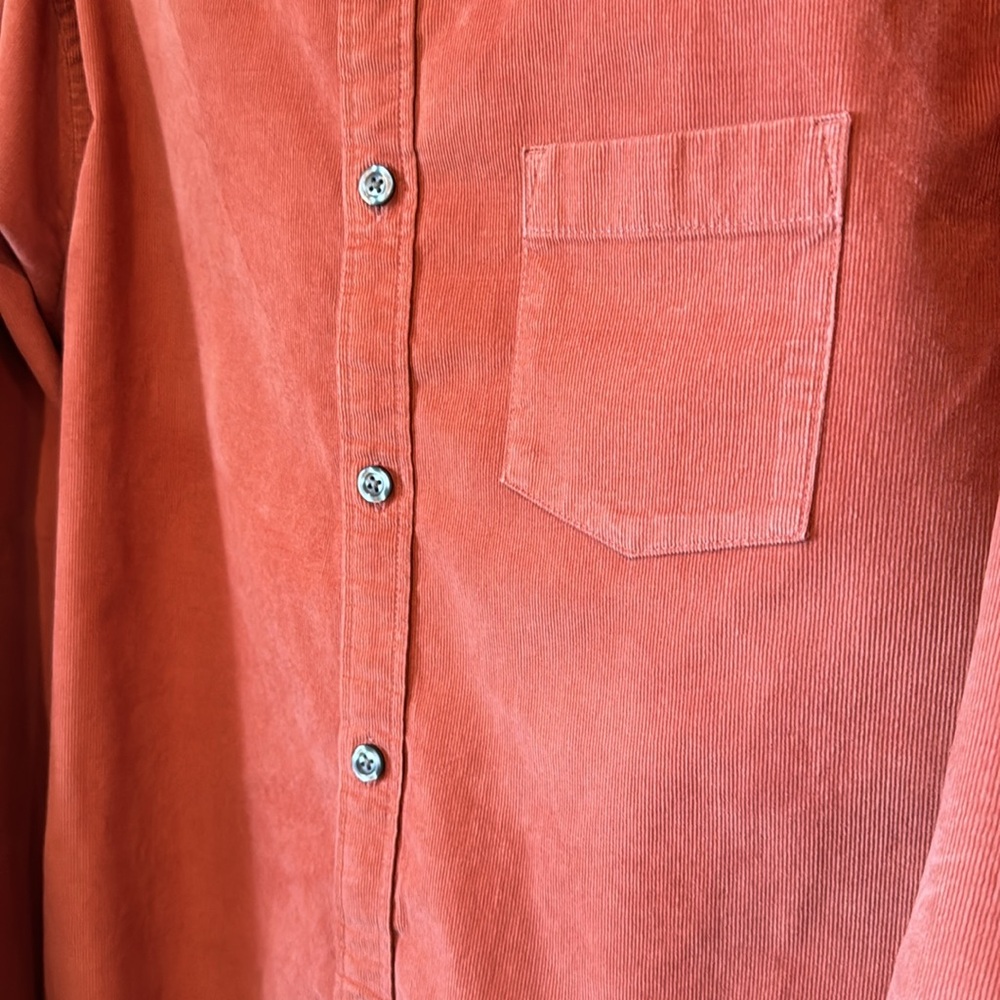 Express Men's Rust Corduroy Button Down Shirt | Size L | Fall/Casual - Picture 3 of 5